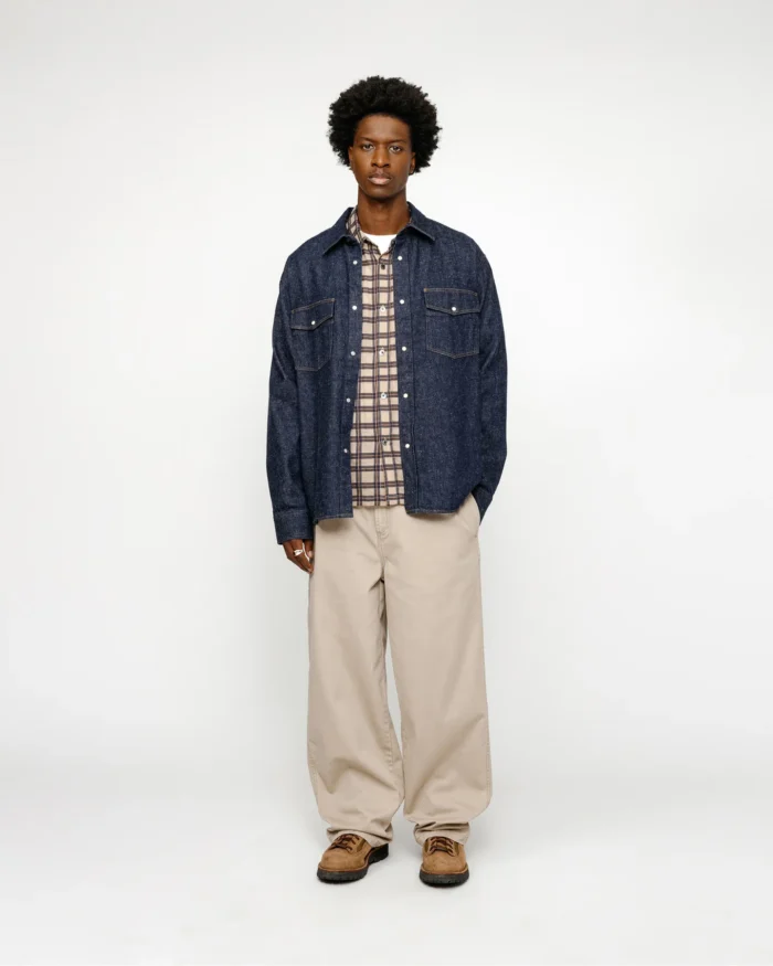 stussy dark denim shirt