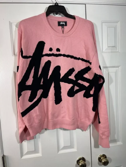 stussy pink sweater