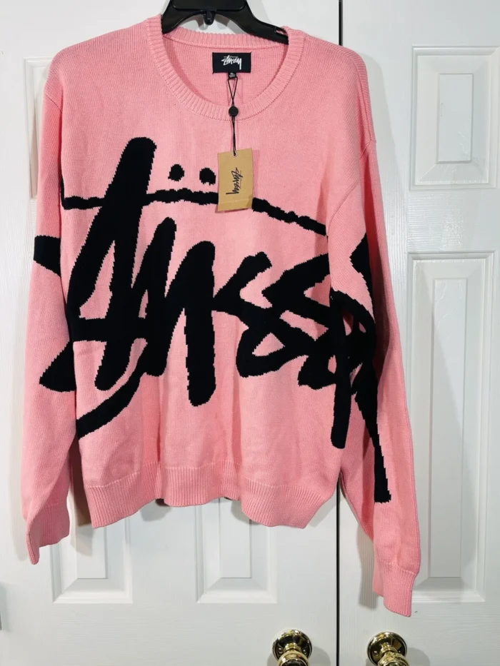 stussy pink sweater