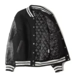 stussy black leather jacket