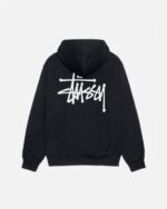 BASIC STÜSSY BLACK HOODIE PIGMENT DYED