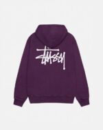 BASIC STÜSSY PURPLE HOODIE PIGMENT DYED