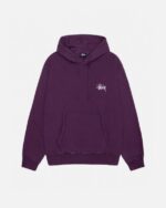 BASIC STÜSSY PURPLE HOODIE PIGMENT DYED