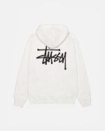 BASIC STÜSSY WHITE HOODIE PIGMENT DYED