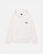 BASIC STÜSSY WHITE HOODIE PIGMENT DYED