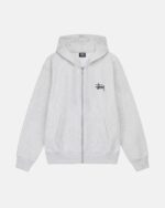 BASIC STÜSSY ZIP GREY HOODIE