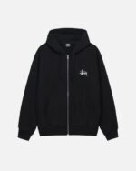 BASIC STÜSSY ZIP HOODIE BLACK