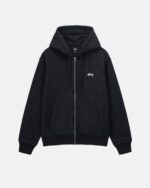 STOCK LOGO ZIP HOODIE BLACK