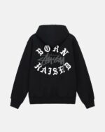 STÜSSY & BORN X RAISED LOGO ZIP HOODIE