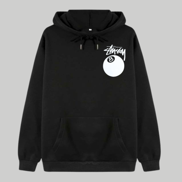 Stussy 8 Ball Fleece Black Hoodie