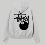 Stussy 8 Ball Fleece Grey Hoodie