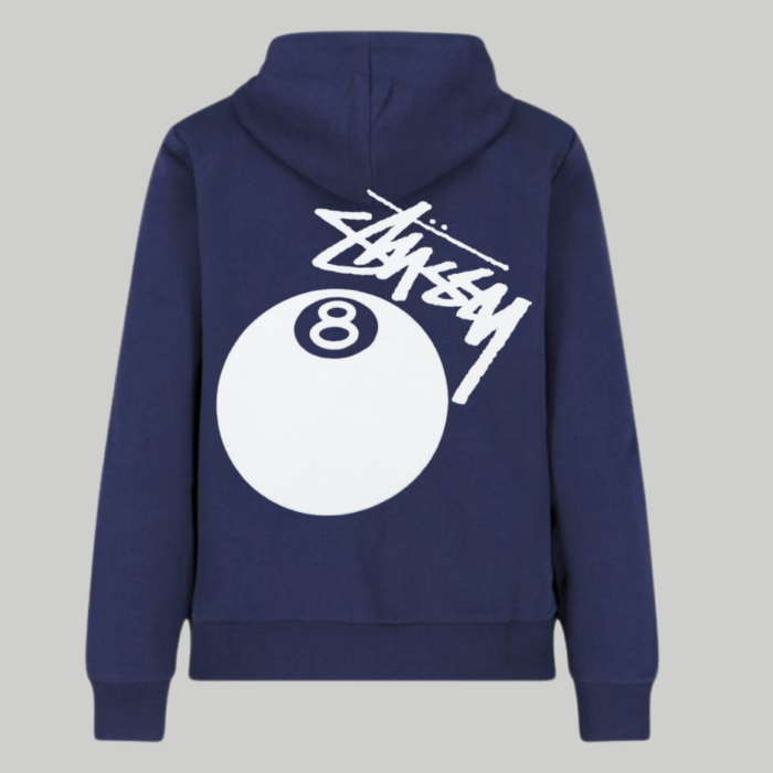 Stussy 8 Ball Fleece Blue Hoodie