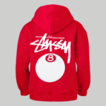 Stussy 8 Ball Fleece Red Hoodie