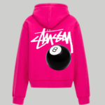 Stussy 8 Ball Fleece Pink Hoodie