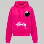 Stussy 8 Ball Fleece Pink Hoodie